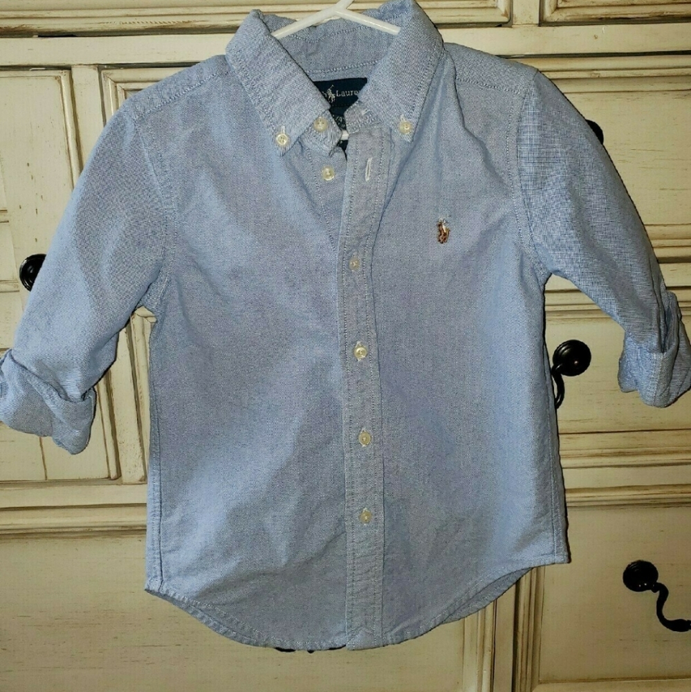 Ralph Lauren boys size 4/4T blue button down shirt